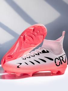 professional men's soccer shoes long studs ag fg outdoor training sneakers breathable comfort pu leather anti-slip all seasons sporty style