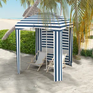 5.8 X 5.8 Ft Beach  Umbrella With Four Fiberglass Ribs And Powder Coated Steel For Sea Breeze Resistance Carry Bag