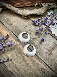 Small Silver Hammered Dangle Earrings