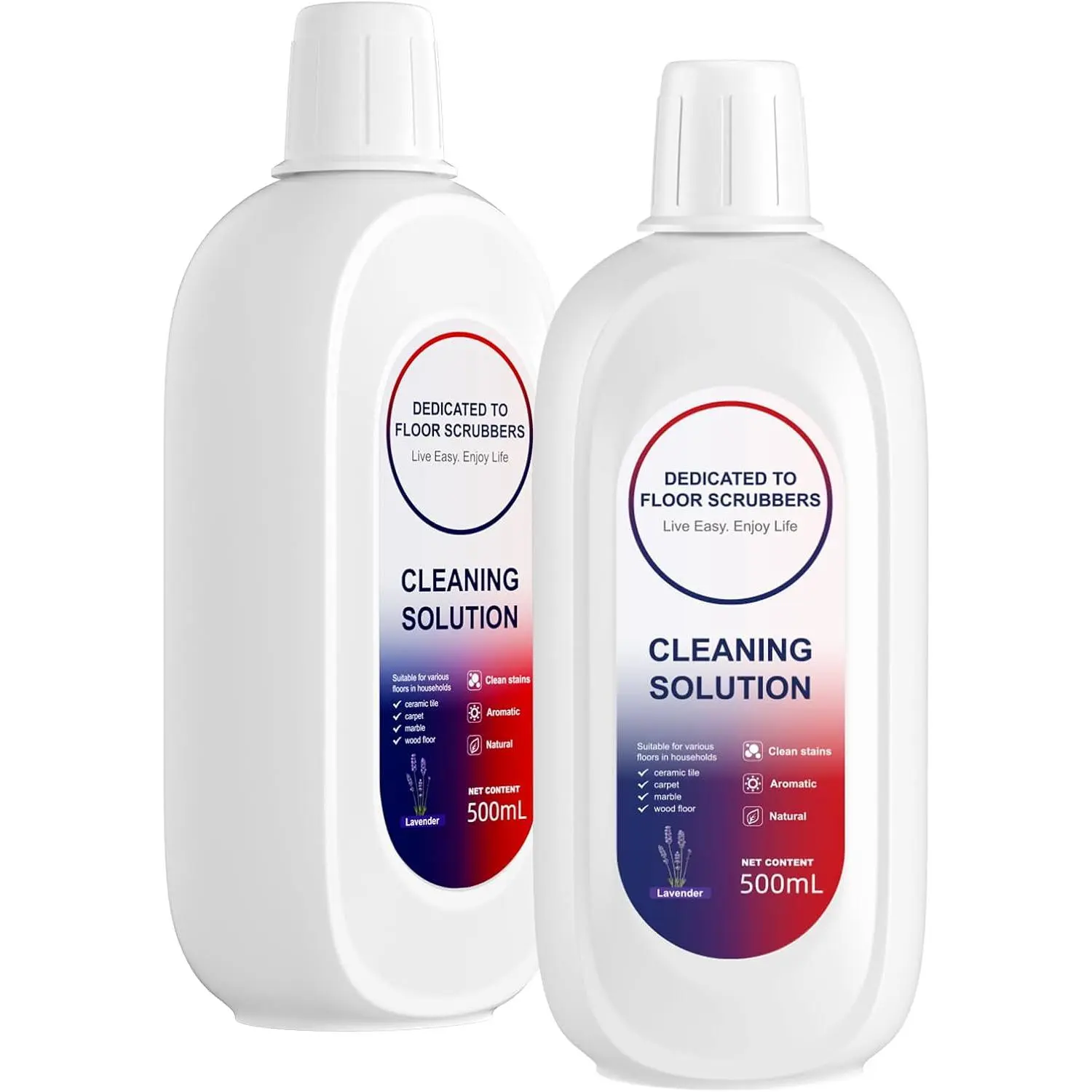 1000ml Lavender Scented Household Floor Cleaner Bottle, Residue & Streak Free, Compatible with Tineco Cleaning Solution & Robot/Wireless Wet Dry Dual-Use Vacuum Cleaners