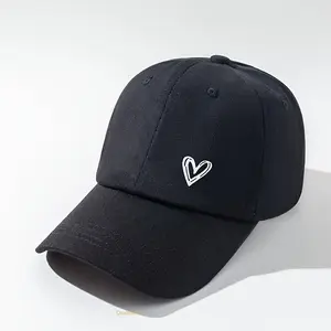 OvalletOoh Trendy Y2K Style Baseball Cap, Heart Print Design, Adjustable Hat for Daily & Outdoor