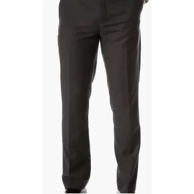 Men's Halo Charcoal Slim Fit Flat-Front Dress Pants