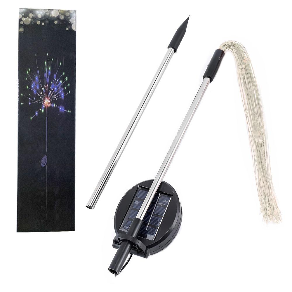 2 PCS Solar Firework String Lights, Outdoor 120-LED 40 Copper Wires Solar-Powered DIY Garden Decorative Lights for Walkway, Christmas Parties, Backyard Home Improvement Decor (Colorful)