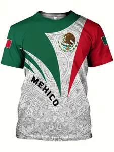 Mexico National Team 3D Printed T-Shirt, Unisex Soft Breathable Material, Loose Fit Short Sleeve, Summer Casual Streetwear Style