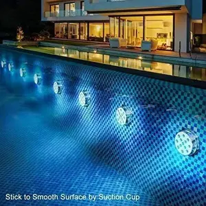 Submersible LED Lights with Remote, LED Pool Lights for Inground Above Ground Pool with Magnets  Suction Cups,16 Color Changing Underwater Light for Ponds Battery Operated