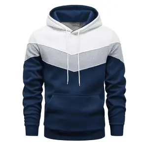 Old Three Color Block Autumn and Winter Men's Fashion Color Block Sweatshirt Men's Casual Color Block Hoodie
