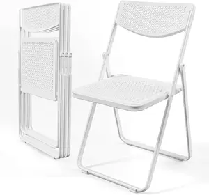 Ubesgoo Pack of 6 Plastic Folding Chairs Comfortable Breathable Mesh Seats Sturdy Metal Frame 350 lbs Load Capacity Ideal for Parties Events Offices Restaurants