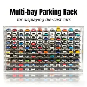 Diorama 1/64 Scale Multi-Level Modular Display Stand Parking Rack Parking Lot Scene Model Diecast Car Display Case Storage Cabinet Multiple Parking Spaces for Model Car Enthusiasts Collectors