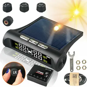 Dazone Car Tire Pressure Monitor System with 4 External Sensors, Solar Charge and USB Charge