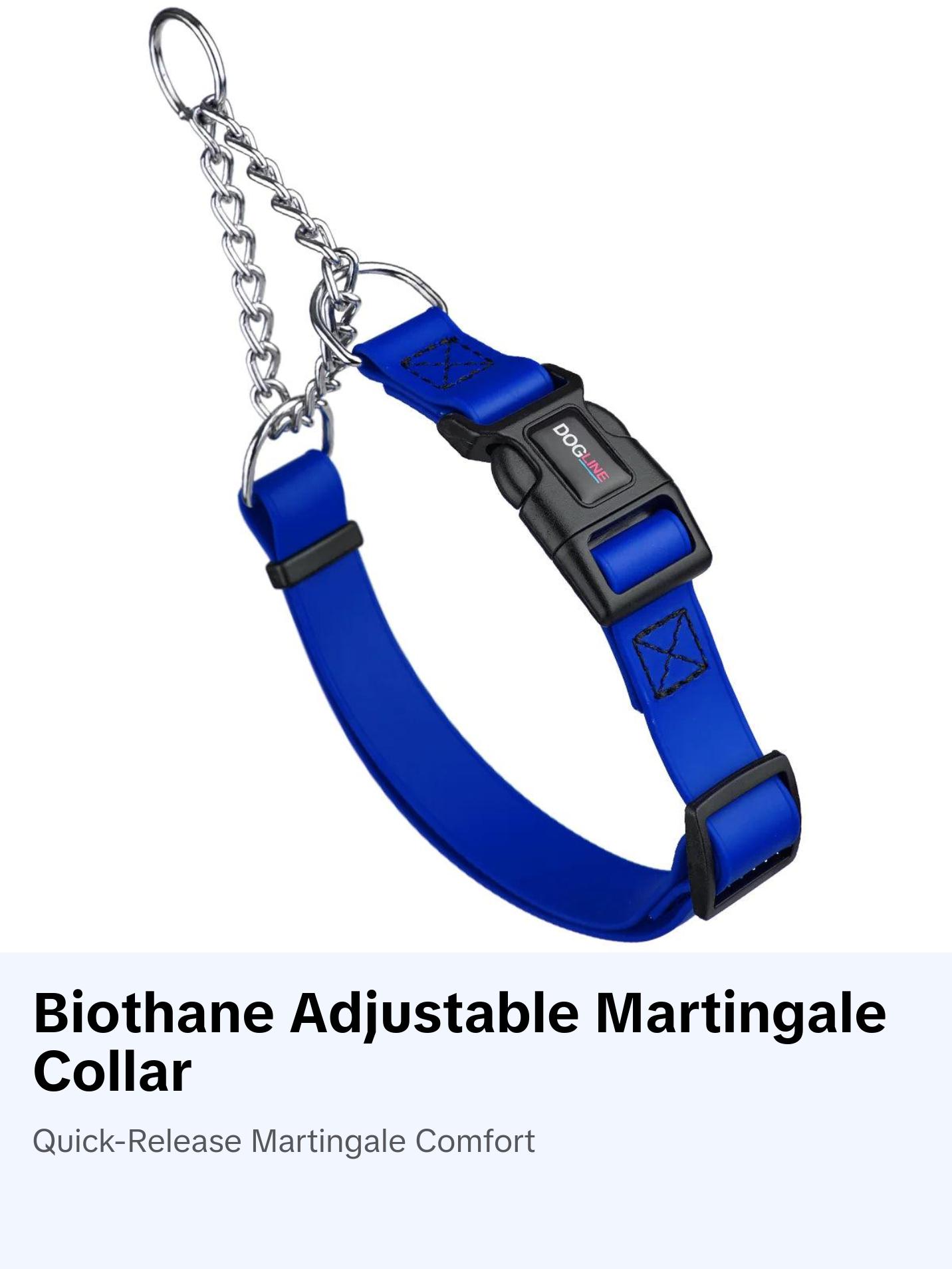Biothane Adjustable Martingale Collar with Quick Release Buckle
