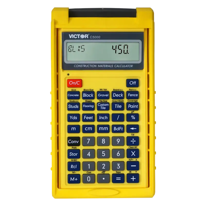 VICTOR® C5000 Construction Materials Calculator - Accounting Supply for Contractors, with Protective Case, Manual, Pocket Guide for Concrete, Drywall Sheets, Flooring (Computers & Office Equipment, Office Stationery)