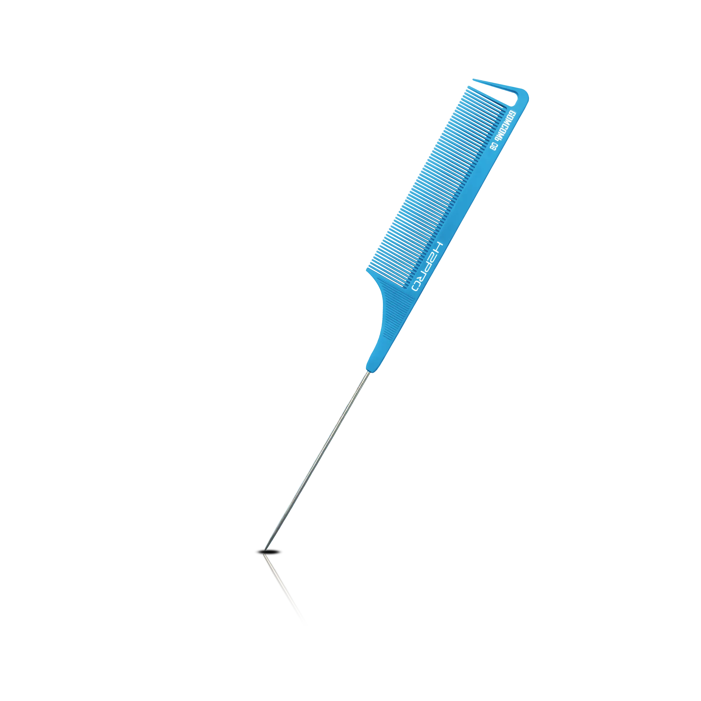 H2PRO GOMCOMb GC08 FINE TOOTH CARBON COMB WITH SECTIONING PIN TAIL 9 1/4 IN / 230 MM - PROFESSIONAL HAIR COMB