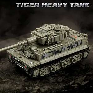 【Quick delivey】 Tiger Heavy Tank 960+ Piece Building Block Set, ABS Plastic Movie-Themed Vehicle Model Kit, Educational DIY Construction Toy, Perfect for Halloween, Christmas, Birthday Gifts