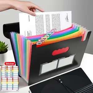 Accordion File Organizer, 13 Pockets Expanding File Folder, Portable Monthly Paper Bill Tax Receipt Organizer, A4 Size Document Holder