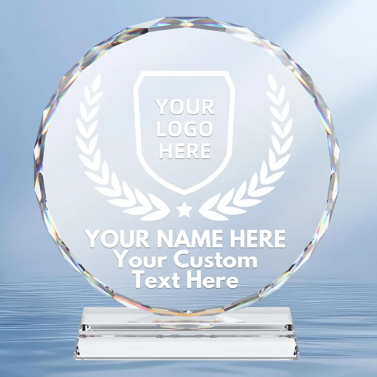 Personalized Laser Engraved Classic Crystal Trophy Award - 6.3in, with Box, for Awards Ceremony & Milestone Recognition, Corporate Employee Appreciation Gift, High-Definition Designs Commemorative Home Decor Plaque-Sign