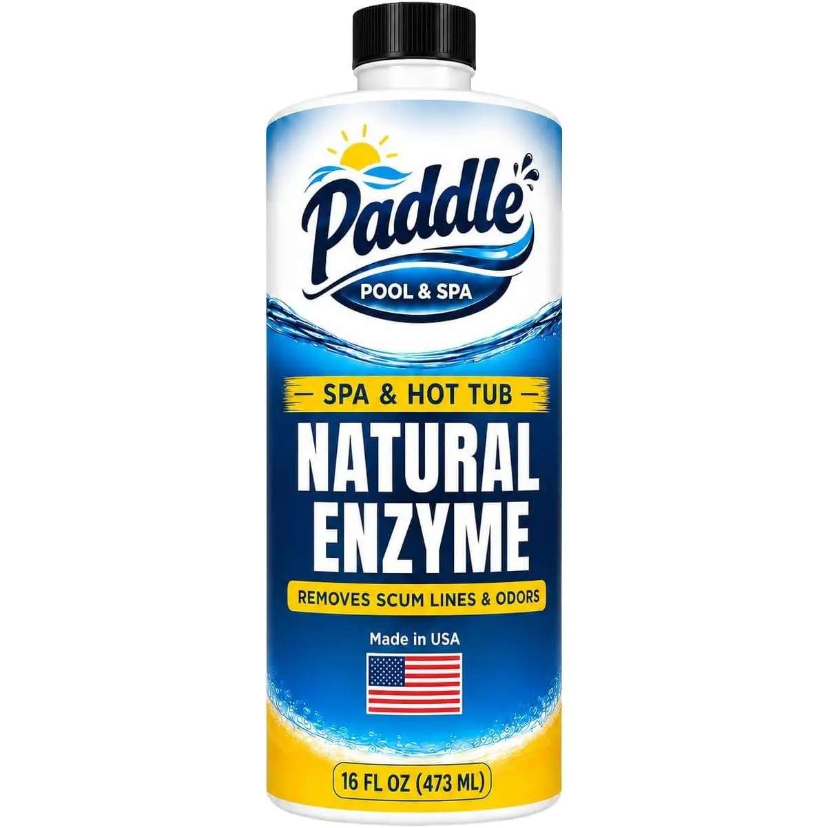 Paddle Hot Tub Enzyme Cleaner - Spa Enzymes for Hot Tub to Clear Oils, Lotions and Buildup, Waterline Residue and Odors - 16 oz - Made in USA