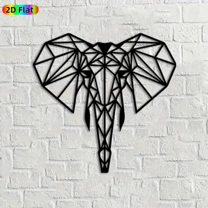 1pc Geometric Elephant Metal Wall Art, Striking Geometric Elephant Statue Mural, Ideal Gift for New Year, Christmas, Animal & Geometric Decor Enthusiasts,  Perfect for Living Room Wall & Garden Fence, Exquisite Metal Wall Artwork