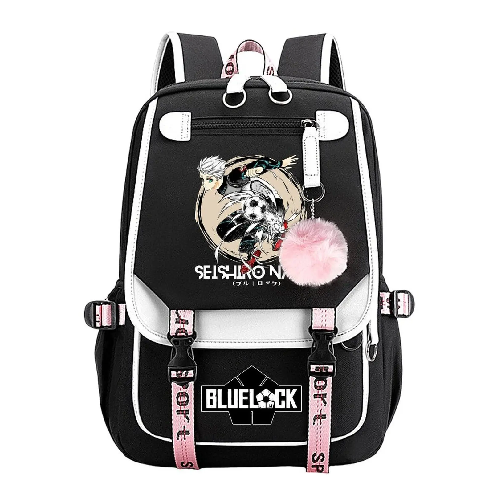 Blue Lock Unisex Cotton-Linen High-Capacity Laptop Backpack - 11.4in×18.1in Compact Yet Practical Size, Carry-On, Casual, Chic, Laptop-Safe, Multi-Compartment Durable Daily Bag, Hand Wash Only, Teen Birthday Gift