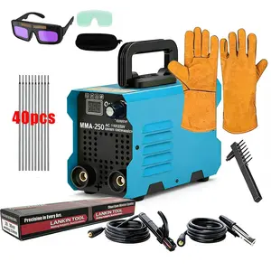 250Amp MINI Portable Welding Machine, with 40pcs rod Stick Welder, AC 110V smart conversion, LED Display Digital Welder, Portable MMA Arc Welder