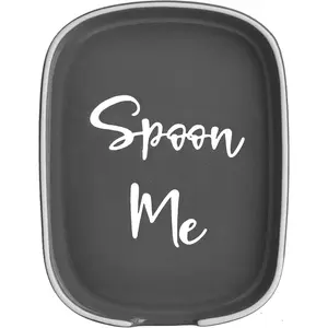 Ceramic Spoon Rest for Stove Top,  Large Spoon Holder for Kitchen Counter, Coffee Spoon Rest, Heat-Resistant Cooking Utensil Rest, Kitchen Decor, Gray