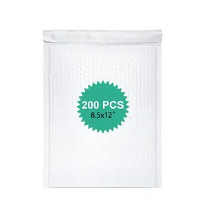 8.5" 12 inch Bubble Mailers Waterproof Self Seal Packing Shipping Envelope - 200 packs