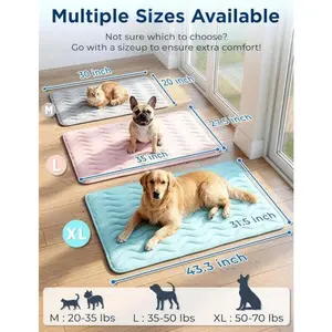 furrybaby Dog Cooling Mat for Large Dogs, 30"x20" Self Cooling Pet Cooling Mat for Dogs & Cats, QMAX>0.5, Thickened Cool Fiber, Cooling pad for Dog Bed, Durable Portable Indoor/Outdoor Summer,Blue