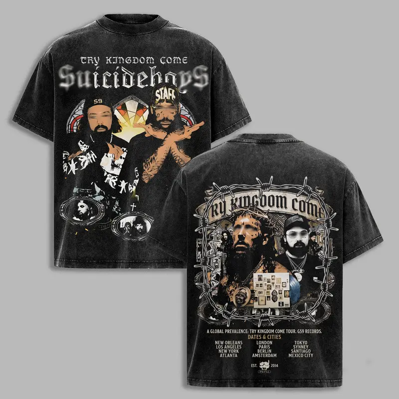Limited GreyDay 2026 Tour Washed T-Shirt Icideboys Hip-Hop G59 Shirt Gift for Fan G59 Merch Unisex Concert Tee