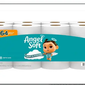 Angel Soft Toilet Paper, 16 Mega Rolls = 64 Regular Rolls, Soft and Strong Toilet Tissue
