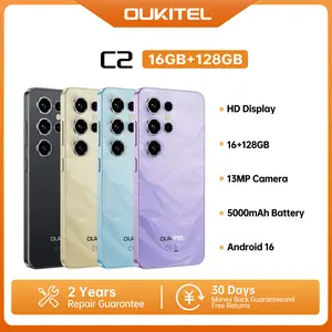 OUKITEL C2 Unlocked Cell Phone -6.52" Display Smartphone, 16GB+128GB/1TB, 5150mAh Battery Phone, 13MP Camera, 4G Dual Sim Mobile Phones, 3.5mm Jack/Face Unlock/GPS/BT5.0/95 dB Speaker, Black