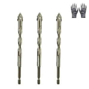 4 Flute Eccentric Drill Bit Set – High Hardness Sawtooth Skewed Head, Dry Drilling, Serrated Edge, Titanium-Coated for Durability – for Metal, Stone, Glass, Concrete (10+10+10) Cordless High-Torque Impact Universal Propane Tank Gauge with Leak Detector