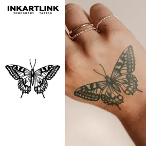 INKARTLINK Tattoo Tech, 2 Sheets Semi-Permanent Temporary Tattoos,Butterfly Design, Adult Art Design,Lasts 1-2 Weeks, Waterproof, Realistic Look, No Adhesive, No Reflection,For Man And Woman,Ideal for Swimming, Party