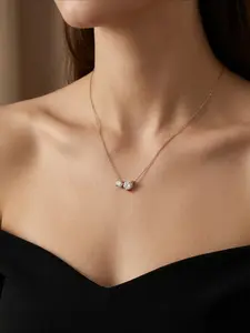 Elegant Ins Style Water Drop Zircon Necklace 18K Gold Plated Stainless Steel Collarbone Chain Perfect Gift for Her