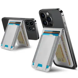 Magsafe Wallet, Up-grade with iPhone Wallet and Adjustable Stand, Open ID Window,  9 Cards Holder, Vegan Leather, Black TikTokShopBacktoSchool Protection Smartphone Cellular Metallic Cellphone Screen Durability Spring Magnetic Greenish