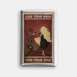 Lose Your Mind Find Your Soul 100s or King Size Case Storage Box Card Holder Metal Wallet