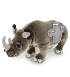 PLUSH CROSS - WILD COLLECTION PLUSH - 13" RHINO, Polyester, Soft Fabric