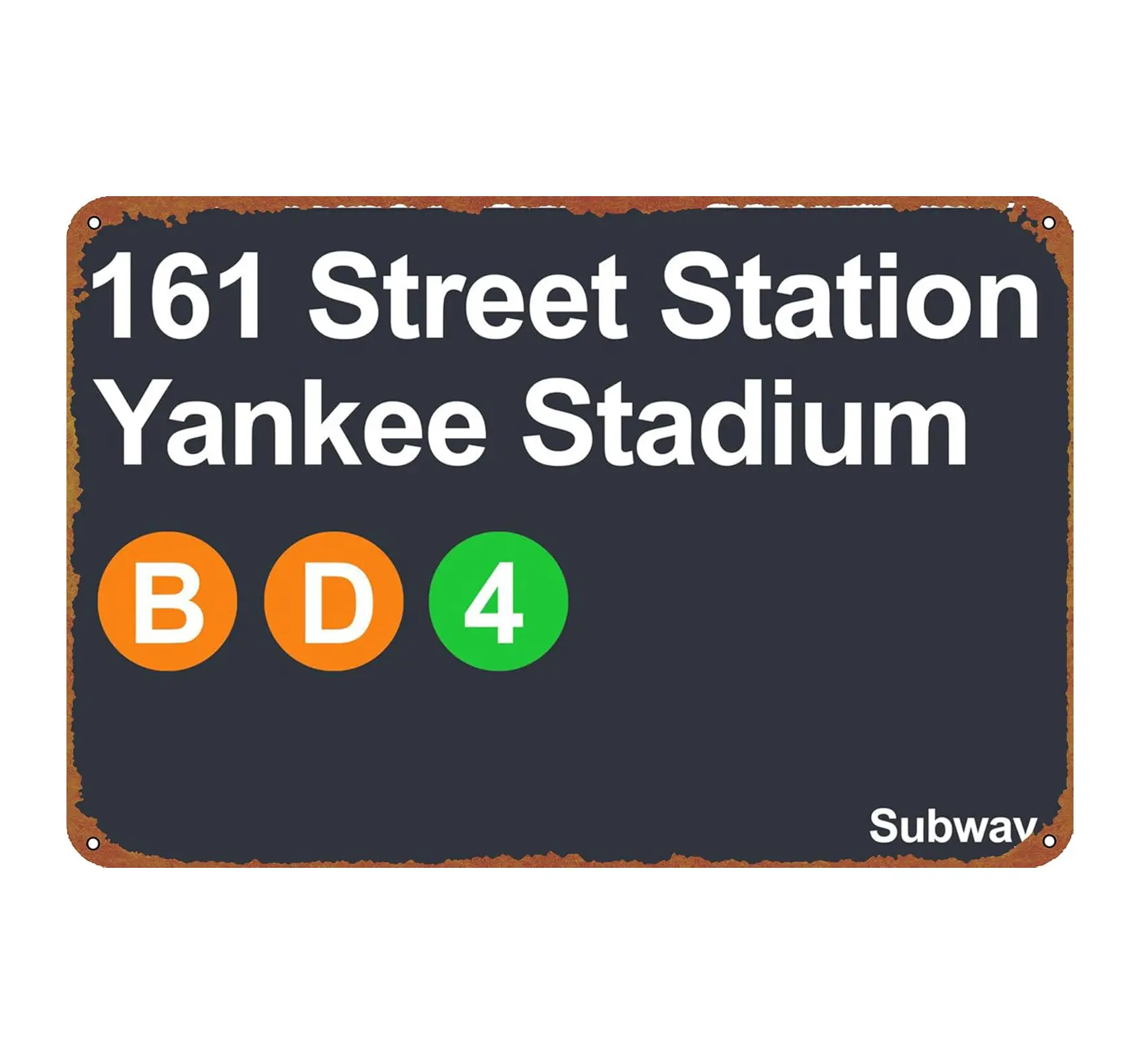 Yankee Stadium Subway Sign - 12x8 in Aluminum Vintage Tin Plaque, Sport-Inspired Heritage-Themed Aluminum-Based Stylish Home Decor for Bar, Office Wall Art Gift, Sport-Inspired Home Signs, Heritage-Themed Home Signs