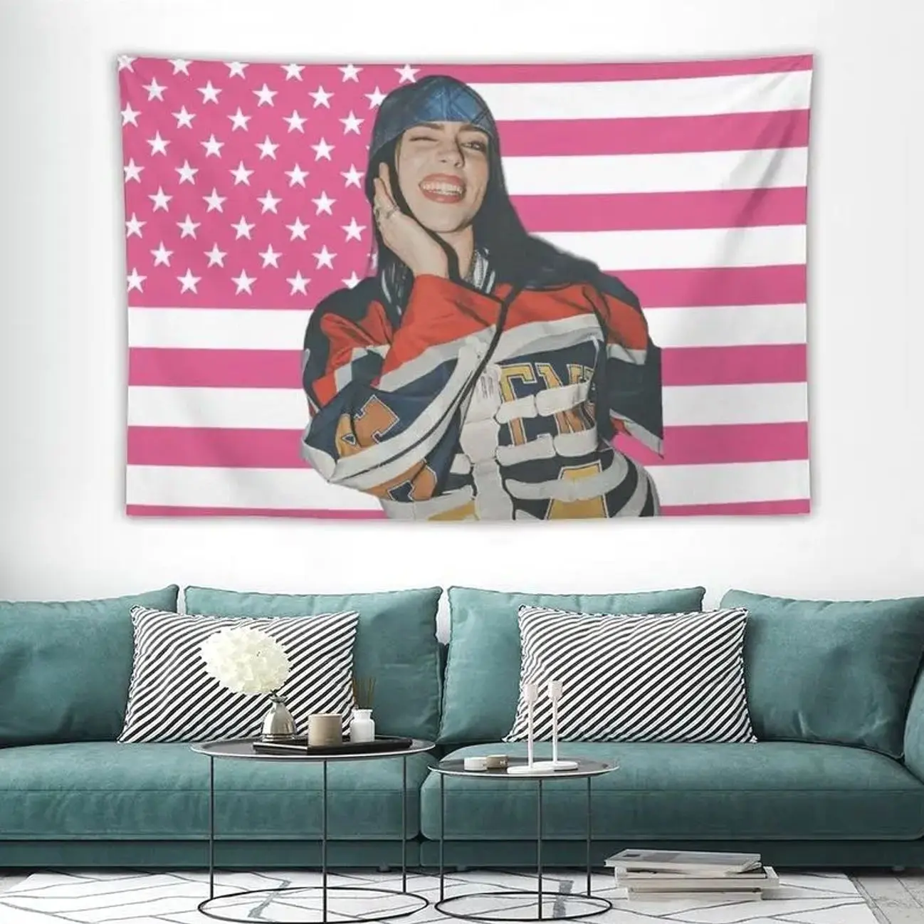 🔥 Tapestry Billies Foot Decorative Eilish Flag Tapestry Wall Tapestry With Art Home Decorations For Living Room Bedroom Dorm Decor father's day gifts,gifts boyfriend,gifts for girl adults,gifts under 100 dollars,boys room decor y2k room decor