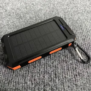 Portable 10000mAh Solar Power Bank with LED Flashlight, Compass & IP66 Waterproof, USB‑C Input, Fast Charging for Outdoor Camping & Emergencies # waterproof power bank # ledflashlight # compass # fastcharging # 10000mah # usbccharging # outdoorcharger