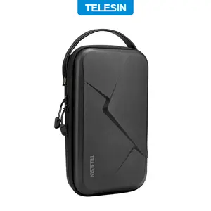 TELESIN Waterproof Hard Carrying Case with DIY Divider for 360 Action Cameras – Travel Storage Organizer for GoPro Hero 13/12/11/10/9/8, DJI Osmo Action 5/4/3 Pocket 3, Insta360 X5/X4/X3/ACE/GO 3,Akaso, Xtra – Fits Selfie Sticks, Mounts & Accessories