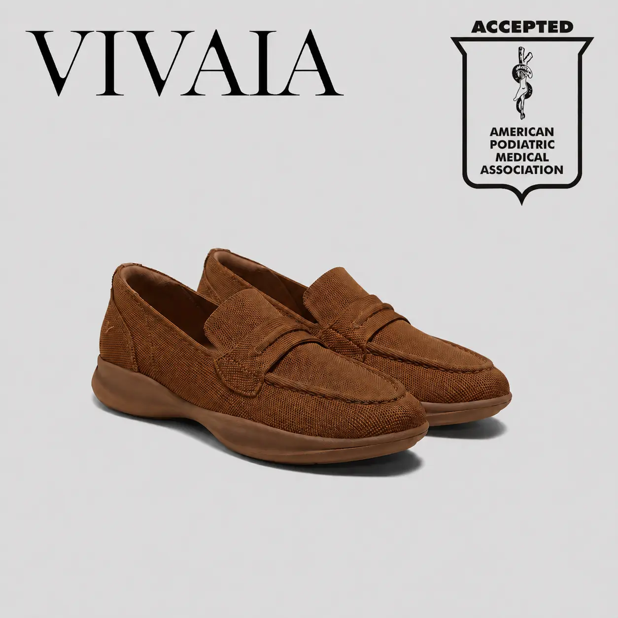 VIVAIA Women's Walker Pro Hybrid Penny Arch Fit Loafers,  APMA,  Water-Repellent Sneaker Loafers,  With Round-Toe / Walker Wave Sole / Cushioning Insole Machine / Lightweight / Slip-Resistant Office Commute / Travel (Ivana)