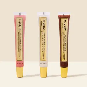 Nakery Lip Flip Shimmer Gloss Bundle - 3 Flattering Cosmetic Shades (Rosey, Golden, Chocolate Glaze), Nourishing Glossy Lip Gloss with Radiant Finish, Intense Pigmentation, Easy to Blend