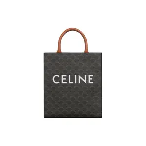 Celine Triomphe Monogram Leather Tote Bag for Women in Tan Casual Shopping Bag Casual Cowhide Bag