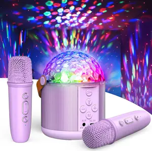 Karaoke Machine with Disco LED Lights for Adults , Portable  Speaker with 2  Microphone, Toys for 3-12+  Birthday Family  Party Stocking Stuffers