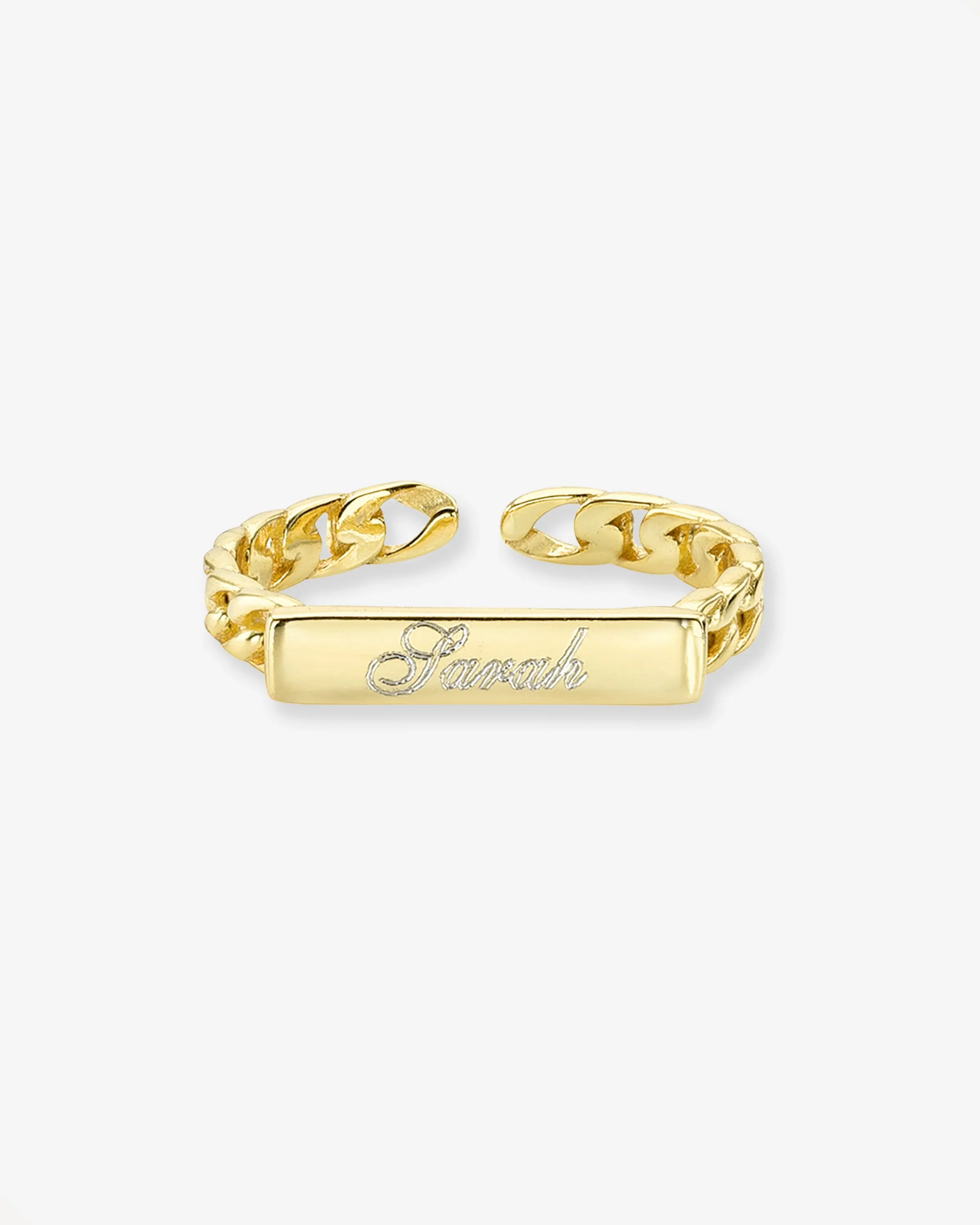 Name Plate Cuban Link Ring