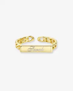 Name Plate Cuban Link Ring
