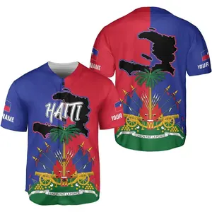 Personalized Name Haiti Baseball Jersey, Haitian Baseball Jersey for Men Women, Haitian Pride Jersey Shirt N