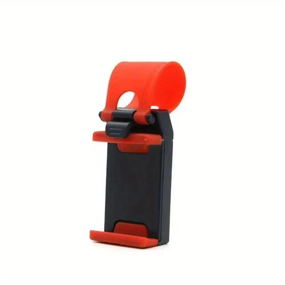 2024Car Steering Wheel Phone Holder - Fit for All Vehicles, Ergonomic Design with Adjustable Clamp, Durable Silicone Material, Red & Black Two-Tone Style, Enhanced Driving Comfort & Easy Installation2025