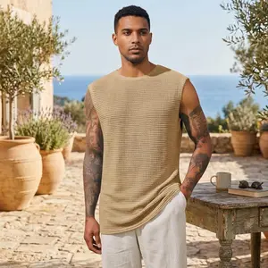 Men's Athletic Muscle Waffle Tank Tops Sleeveless T-Shirts - Breathable Summer Beach Hippie Shirts for Casual Wear, Gym Workout, Outdoor Activities, Lightweight Comfortable Fabric, Fashion Style