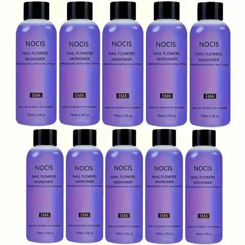 Acrylic EMA Monomer Liquid Set for Nail Extensions, 10pcs/set Long-lasting Nail Art Supplies Professional Grade, Unscented, Ideal for Salons and DIY, Nail Art Essentials