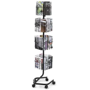 VEVOR Brochure Display Rack, 6 - Tier Magazine Literature Display Stand, Floor Standing Magazine Rack Newspaper Catalog Holders, Movable with 4 Wheels (2 Lockable) for Shop Exhibitions Office, 6 PocketsVEVOR Super Brand Day